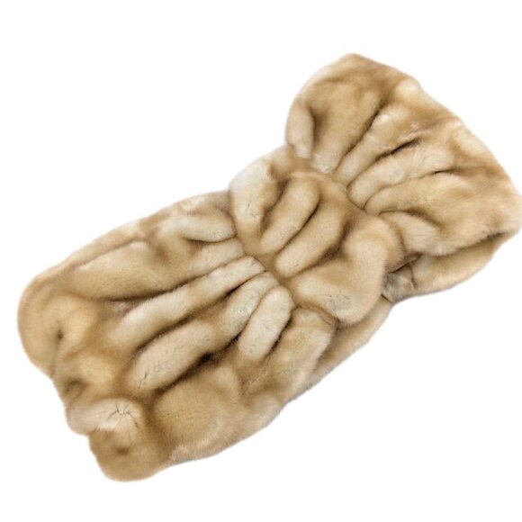 Brooks Brothers Infinity Scarf Faux Fur Mink Acrylic Neck Warmer Cowl Shawl - Picture 1 of 13